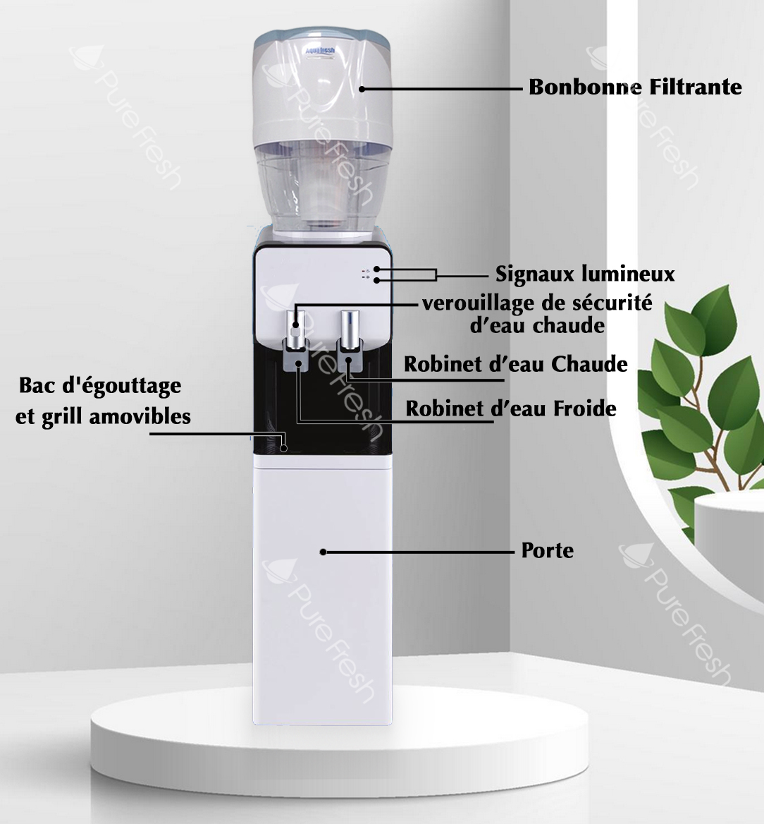 fontaine à eau sans branchement - aquafresh - fontaine avec bonbonne