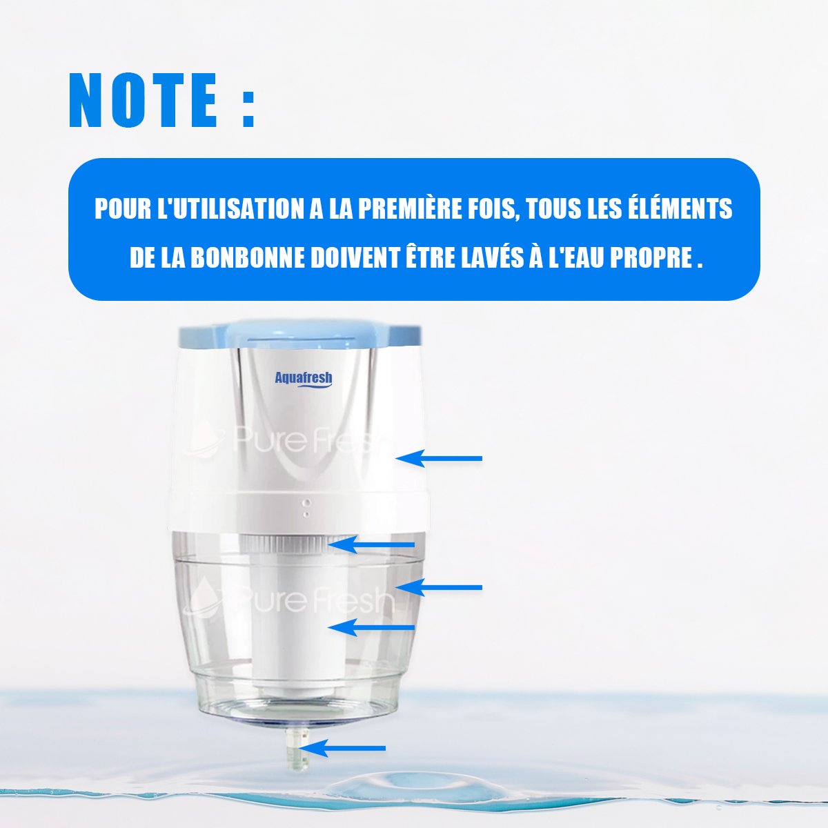 fontaine à eau sans branchement - aquafresh - fontaine avec bonbonne