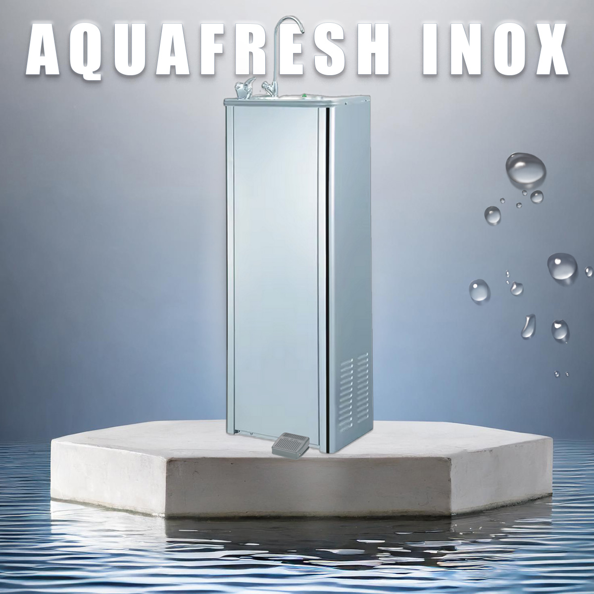 Fontaine inox - double filtration - AQUAFRESH - acier inoxydable 