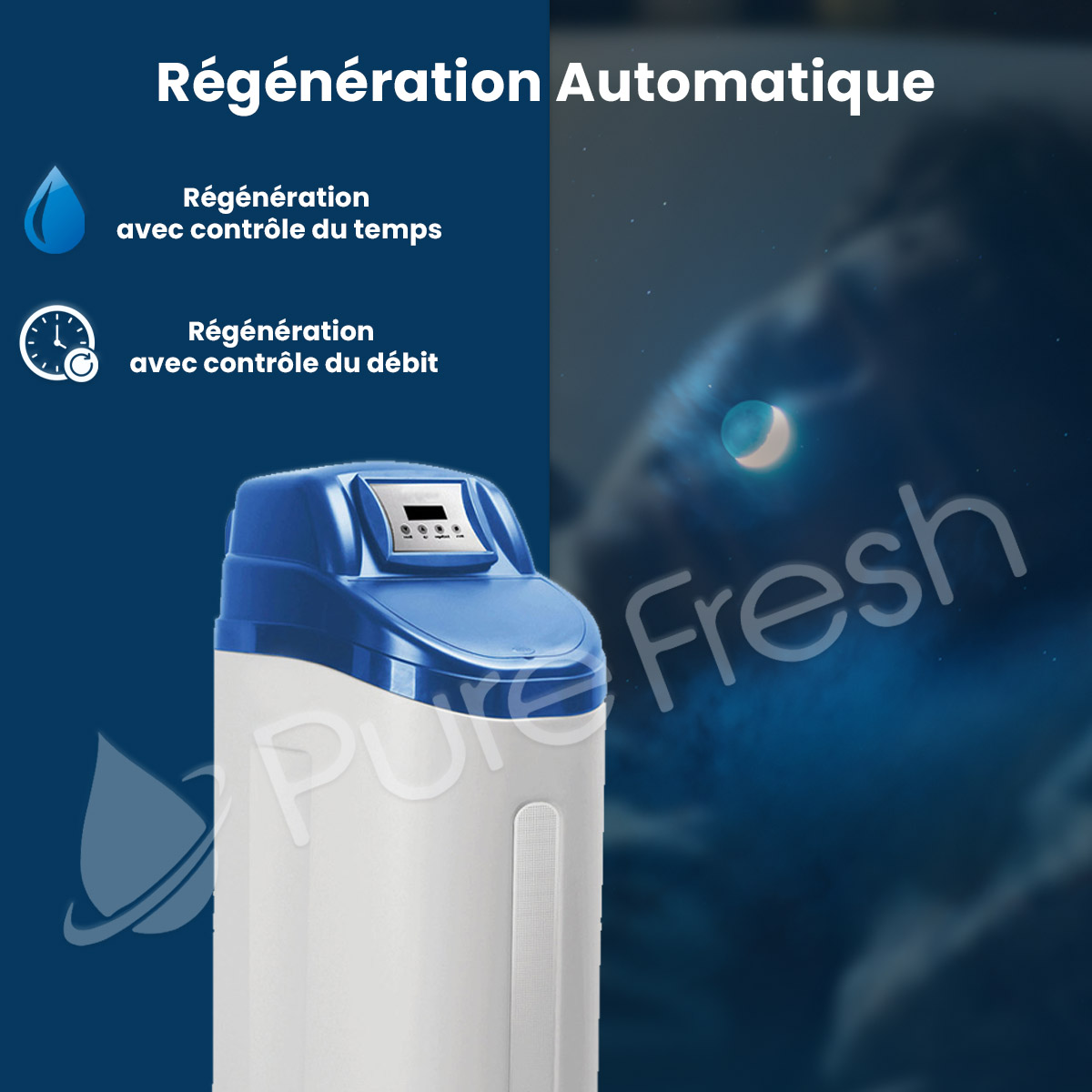 Adoucisseur d'eau 30L - régénération - PURE FRESH 