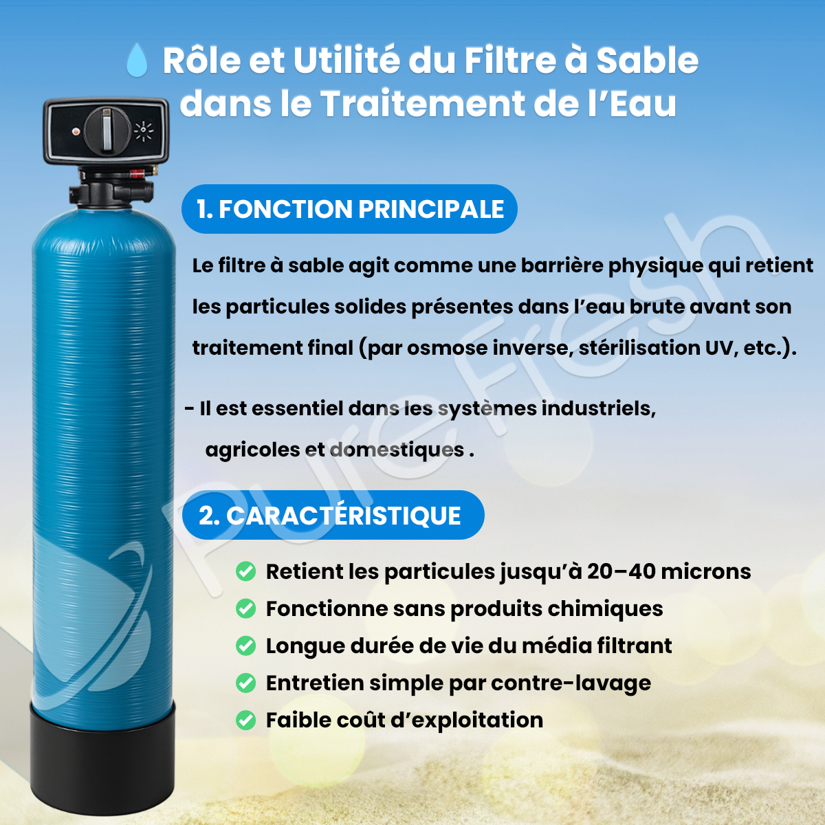 Filtre à sable automatique - PURE FRESH 