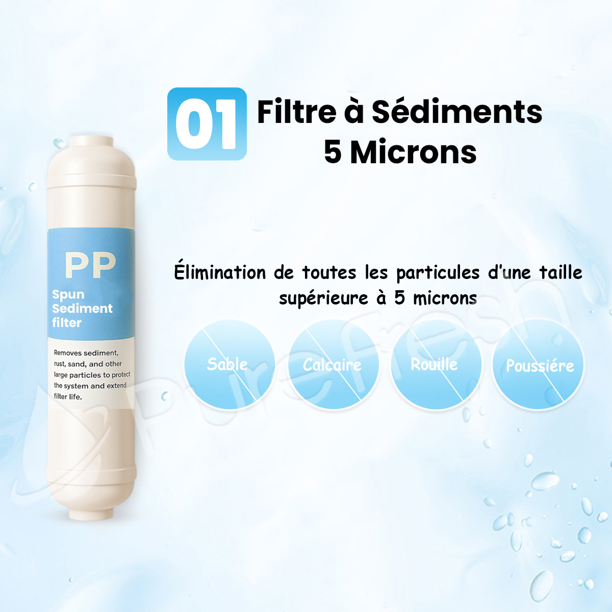 Osmoseur compact - Filtre à eau maroc - 6 étapes - pure fresh - eco pure 